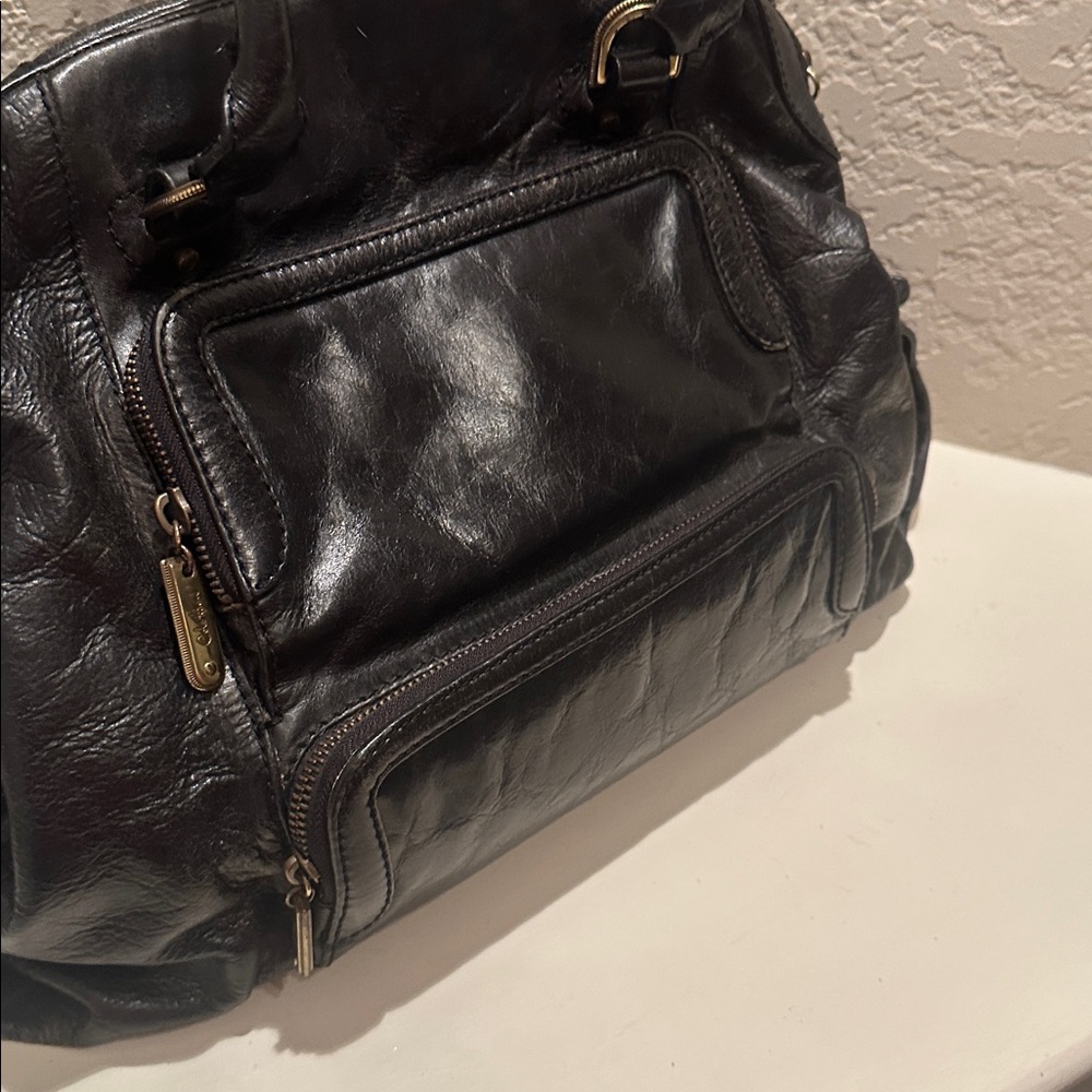 Cole Haan Vintage Y2K Style Side Buckle All Leather Cole Hann Handbag - Picture 5 of 10